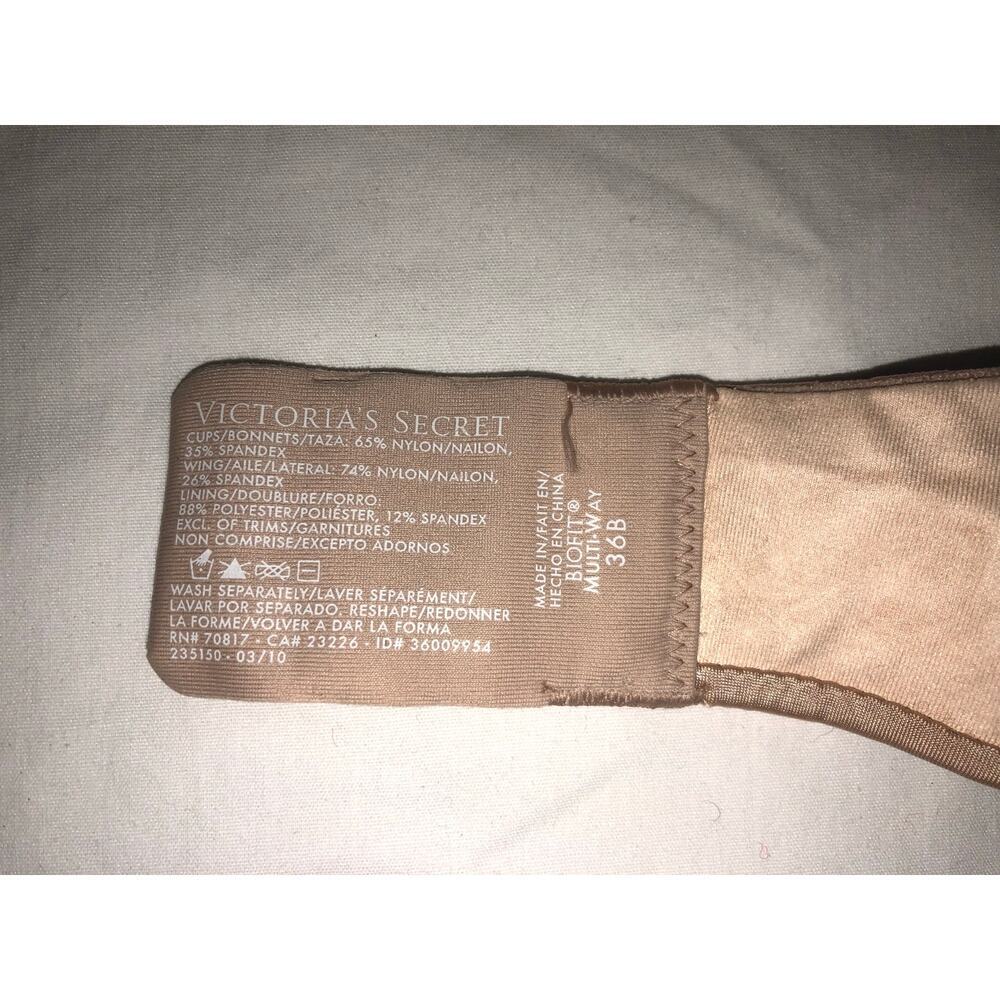 Victorias Secret Biofit Bra 36B Tan Multi Way Convertable New - Picture 4 of 7